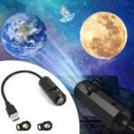 ⁦Projecteur de De La Terre Lunaire USB avec 3 disques⁩ - الصورة ⁦5⁩